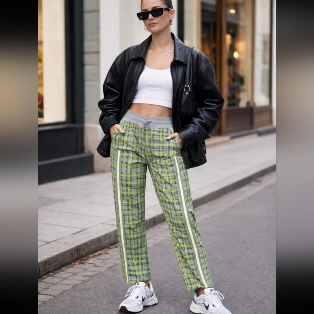 NWT Beate Heymann Street Couture Checked Jogger In Grey Neom Size 6